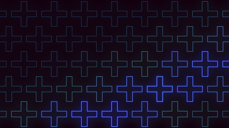 This image features a striking geometric design of blue lines against a black backdrop, suitable for diverse applications like web design or fashion
