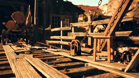 old wooden bridge in a western town