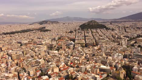 drone footage of athens city and acropolis