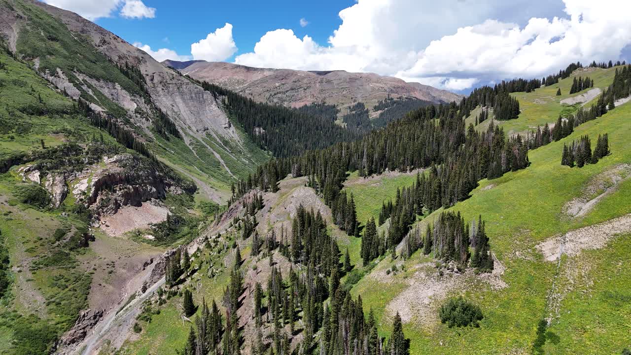 Aerial View of Green Mountain Hills, Gunnison National Forest and Gothic Valley, Colorado USA