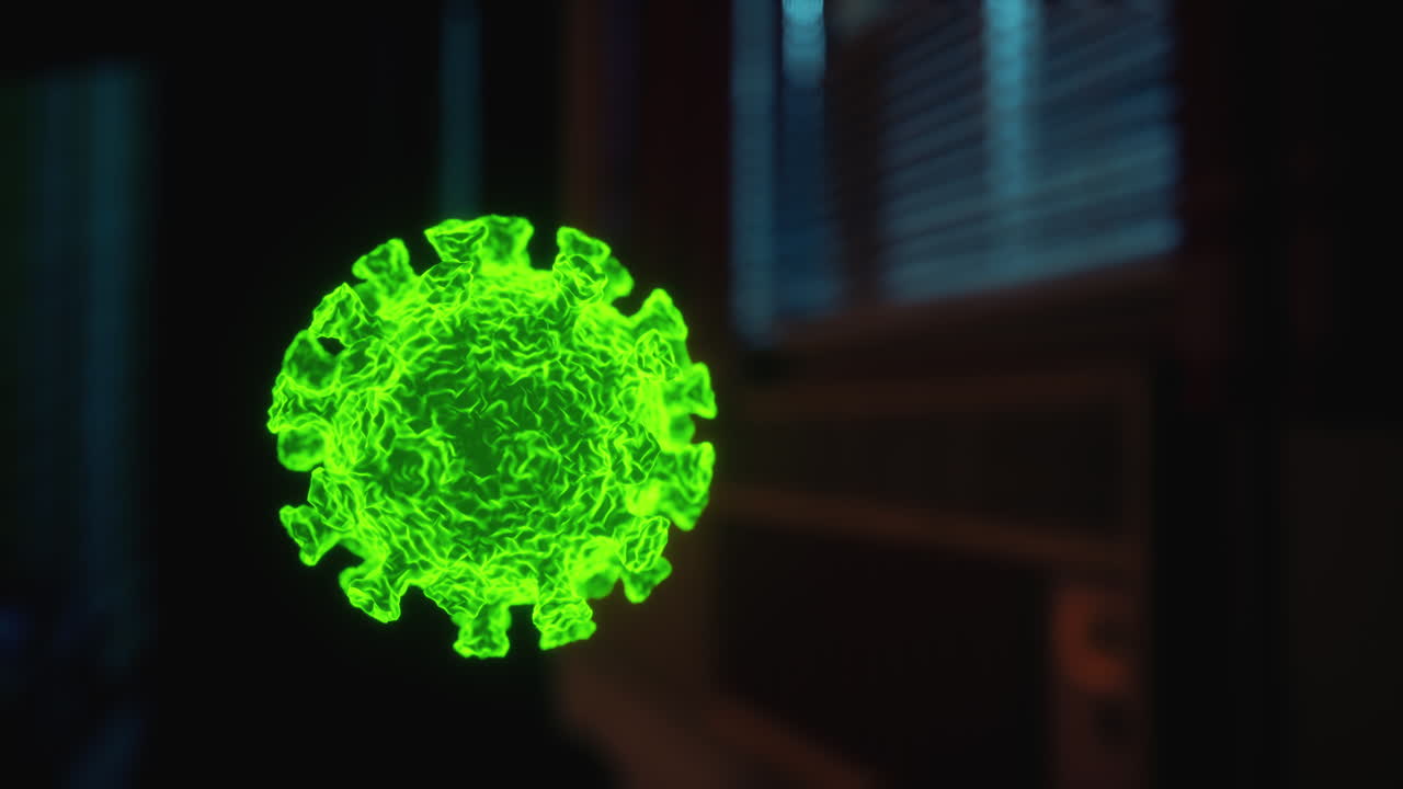 el coronavirus covid19 en una habitación de hotel vacía