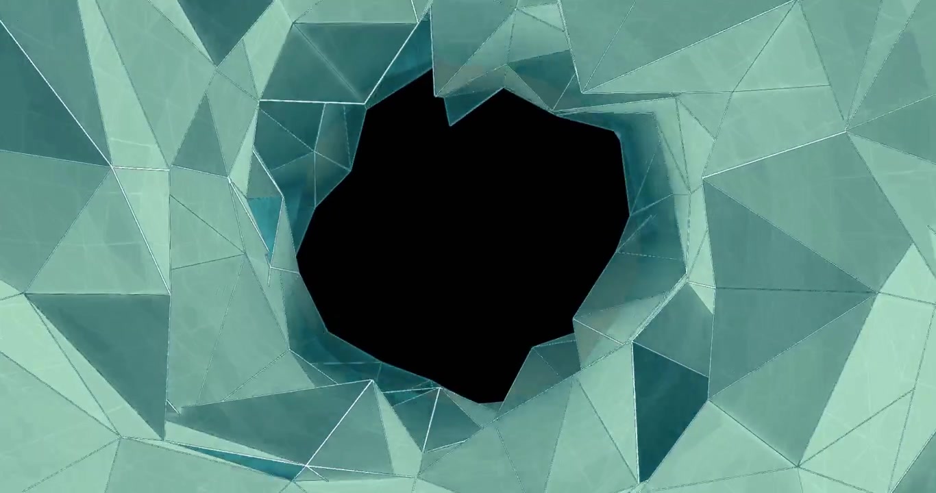 Polygon tunnel revealing glowing stars 4k