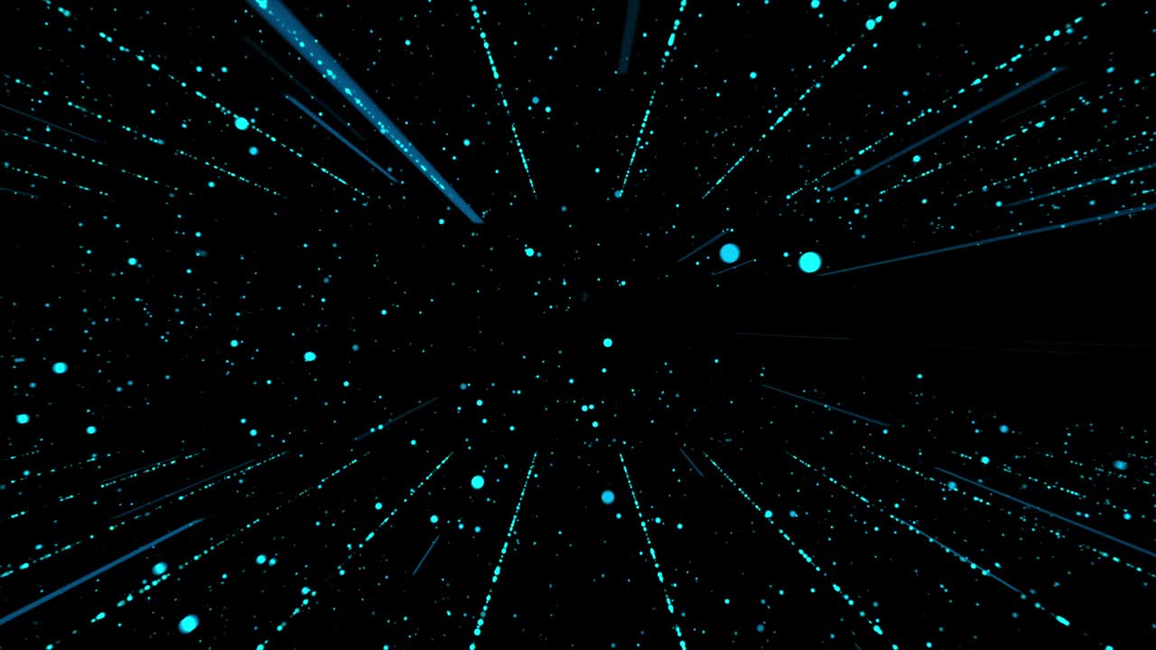 Digital Lines and Dots Connections walkthrough isolated on Black Background 4K Video element