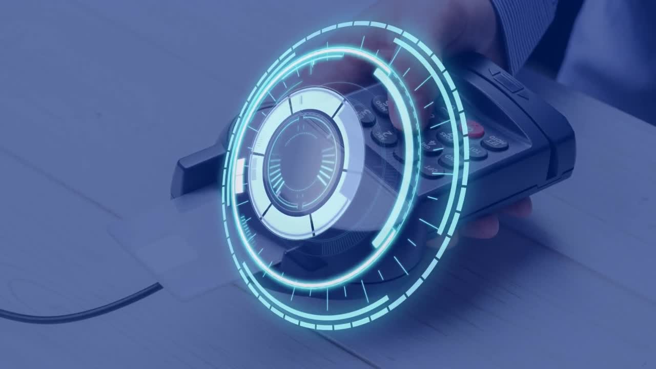 animación del escaneo de alcance sobre el terminal de pago