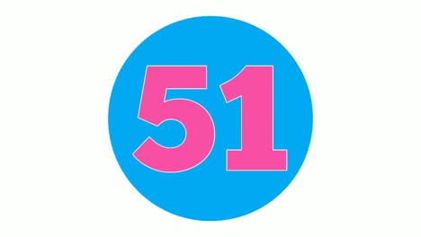 number 51 fifty one sign symbol animation motion graphics on white background,4k cartoon video number for video elements