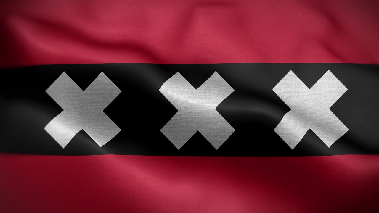 Amsterdam Netherlands Flag Loop Background 4K