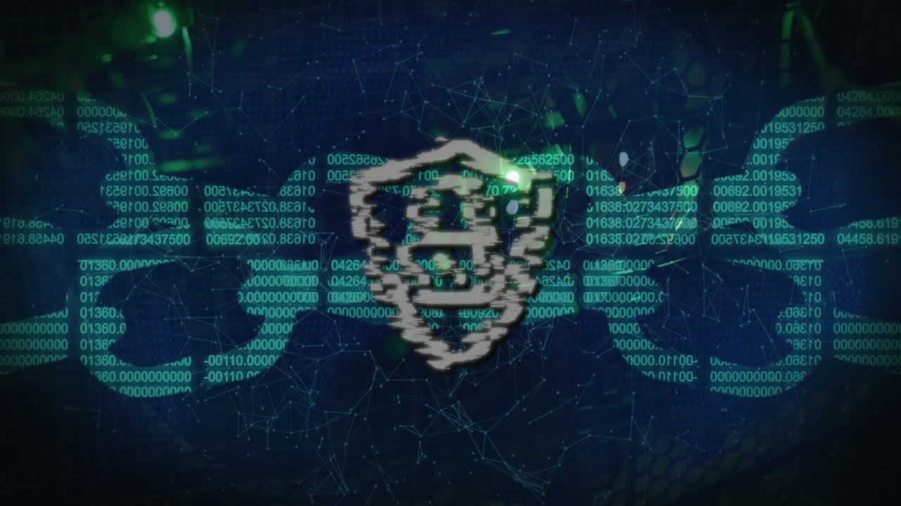 Animation of padlock over server room