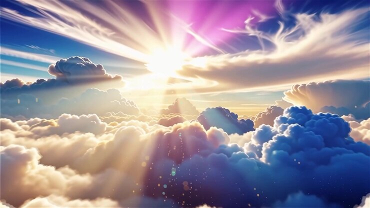 Christian Heavenly Light Worship Background