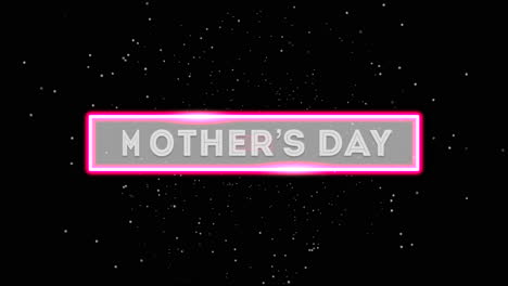 mothers day with neon lines and stars in galaxy