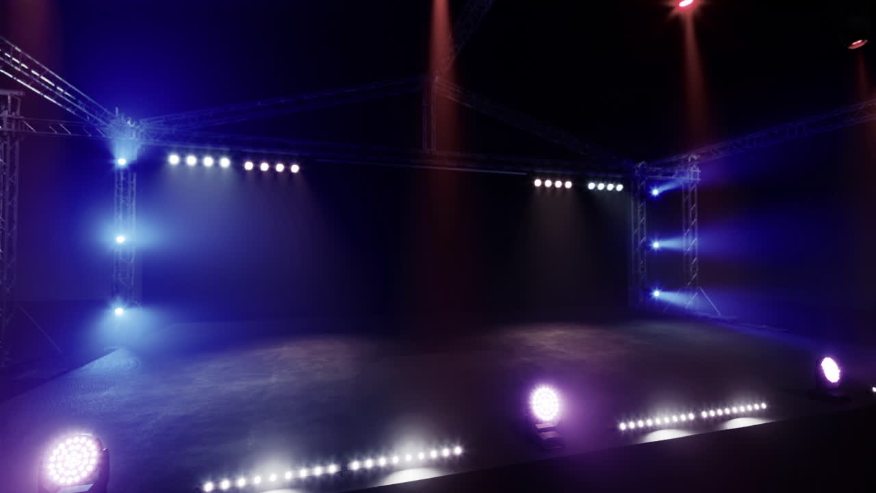 Lighting setup in an empty performance venue ready for an event