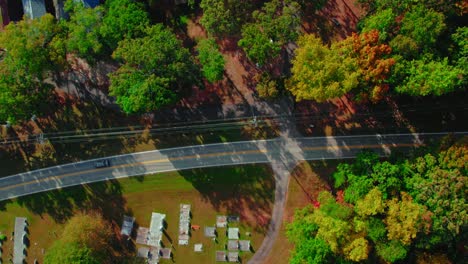 Aerial the vibrant landscape of Atlanta, Georgia, bird&#039;s-eye view the essence of autumn in its splendor