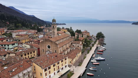 aerial view of city by the stunning garda lake