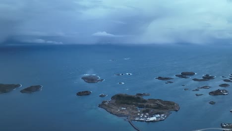 aerial drone  footage of, lofoton islands, norway