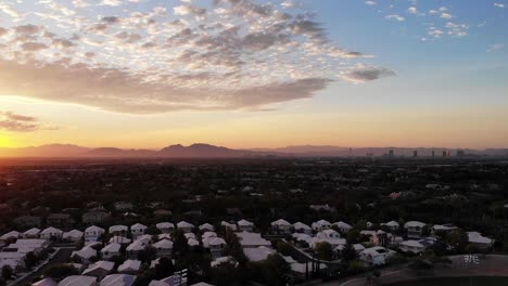 aerial view from las vegas western suburbs to the strip