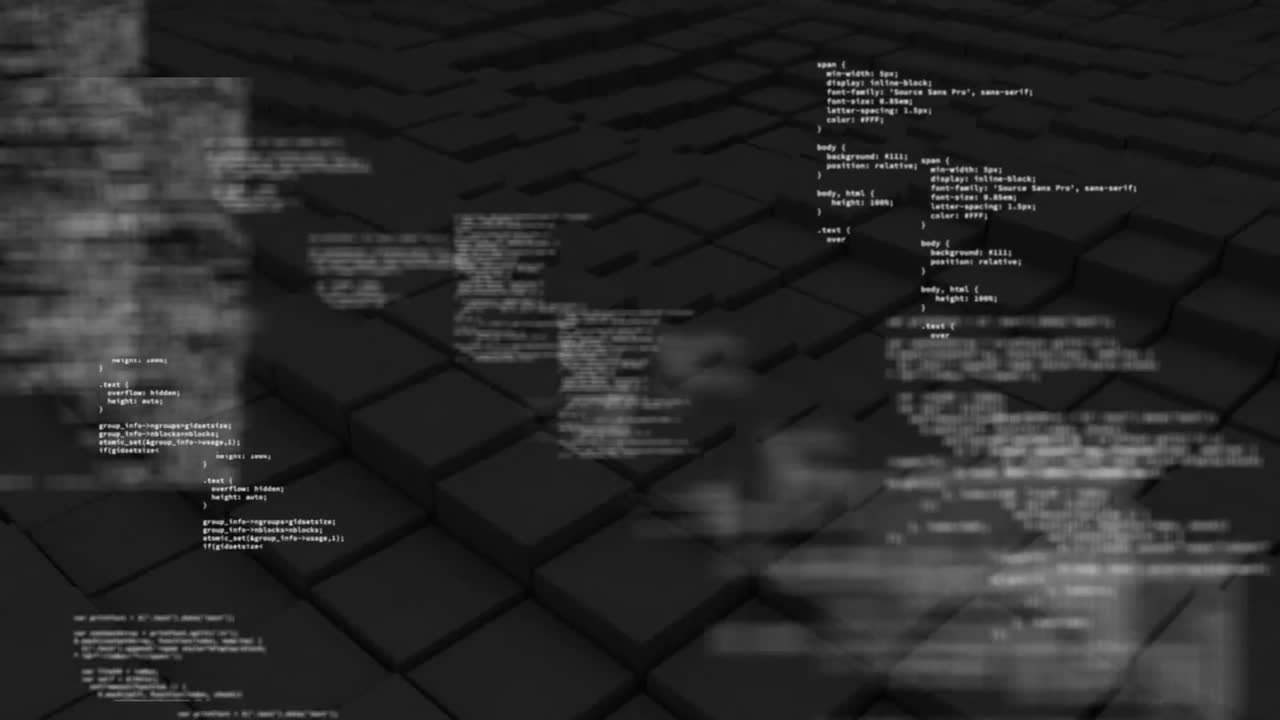 piso de cubo 3d ondeando con textos que aparecen en letras pequeñas