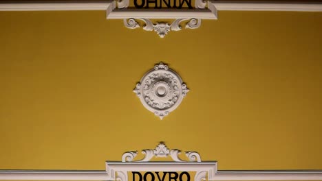 reliefs of sao bento train station roof indicating douro and minho rivers