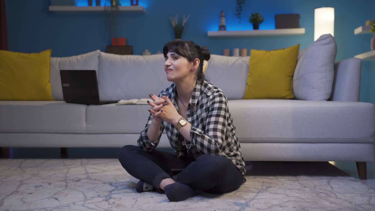 스트레스를 받은 여자.