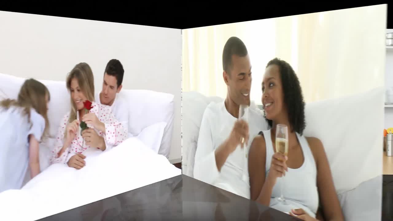 함께 즐겁게 지내는 귀여운 커플의 애니메이션