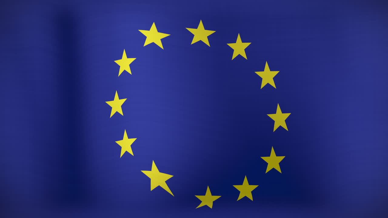 Animazione di bandiera dell'UE in movimento e fluttuante