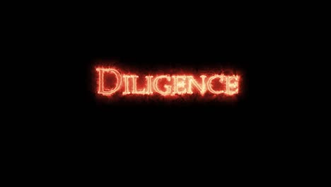 diligence written with fire. loop