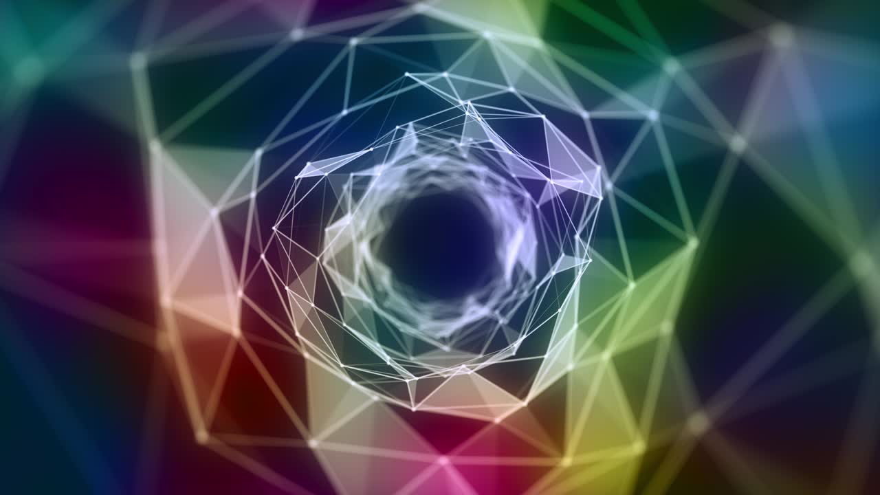 Abstract tunel with shapes and plexus loop