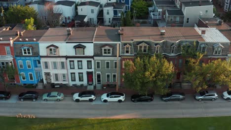 aerial of rowhomes