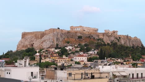 Static-shot-of-Acropolis-and-surroundings.-Greece