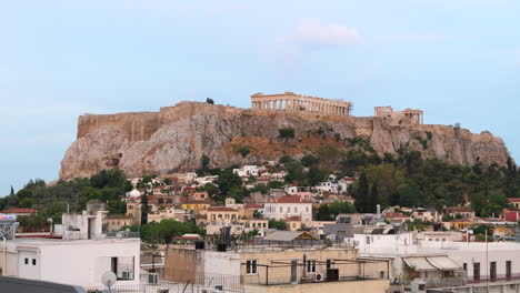 static shot of acropolis and surroundings. greece