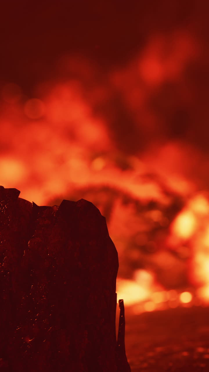 primer plano de madera en llamas con llamas y humo