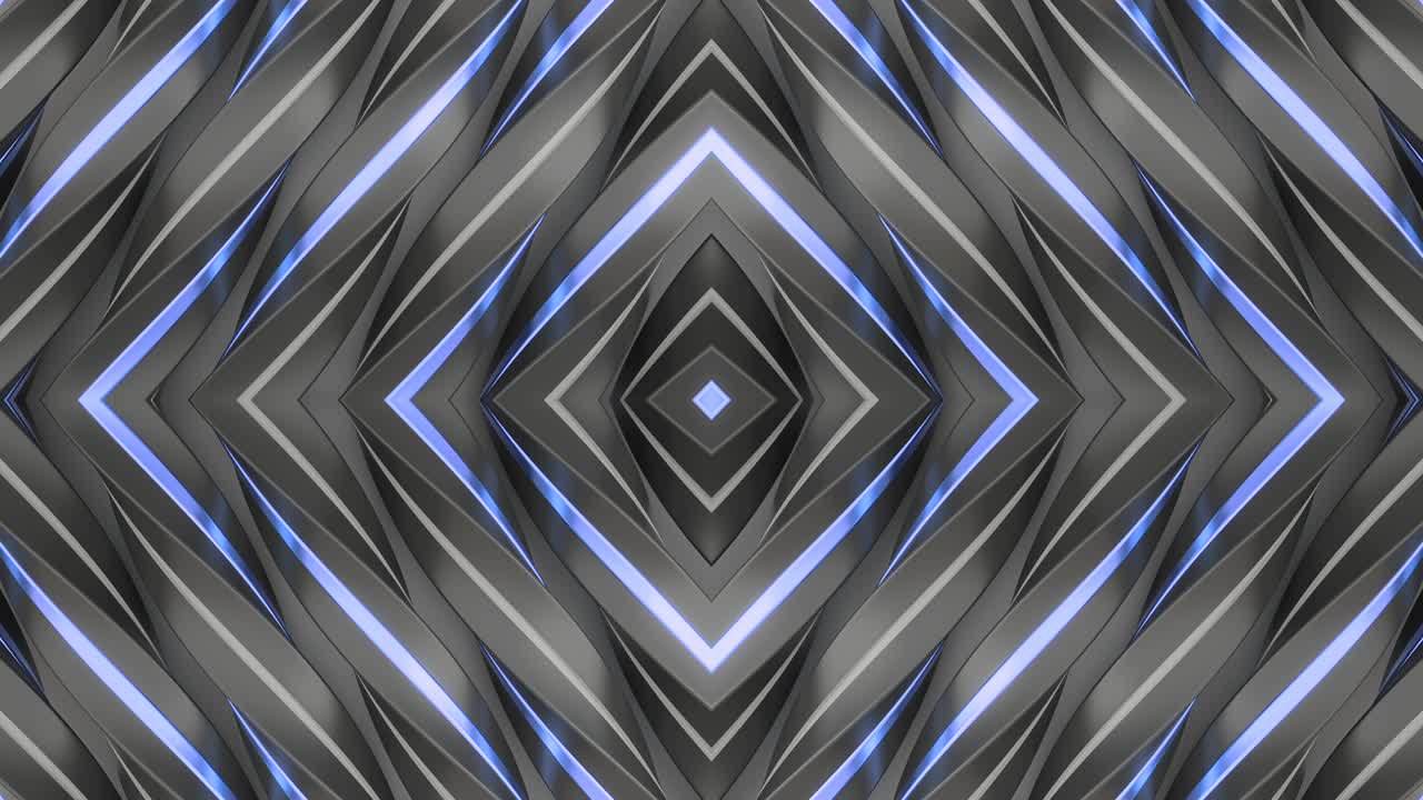 Abstract Geometric Metal Pattern with Glowing Lines
