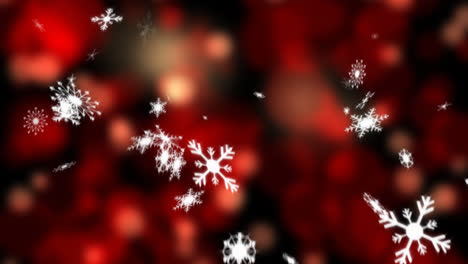 Snow-falling-on-red-background