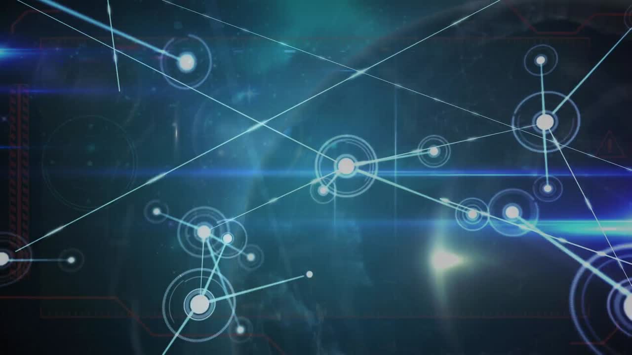 animación de la red de conexiones con puntos en todo el mundo