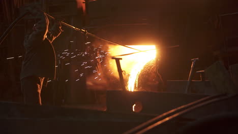 molten metal being poured in a factory