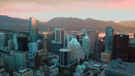 downtown vancouver drone footage, real estate buildings