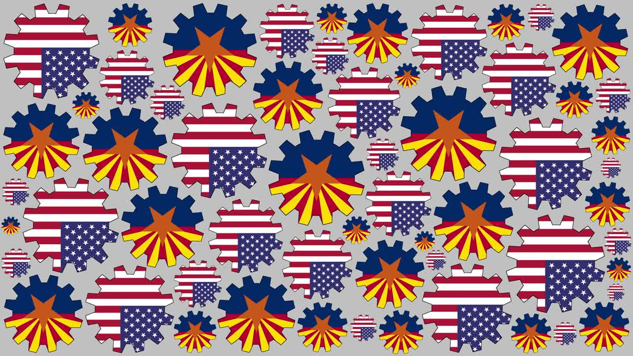 아리조나 발 기어 스피닝 배경