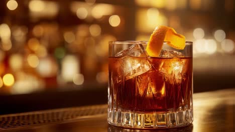 Dark Cocktail at the Bar
