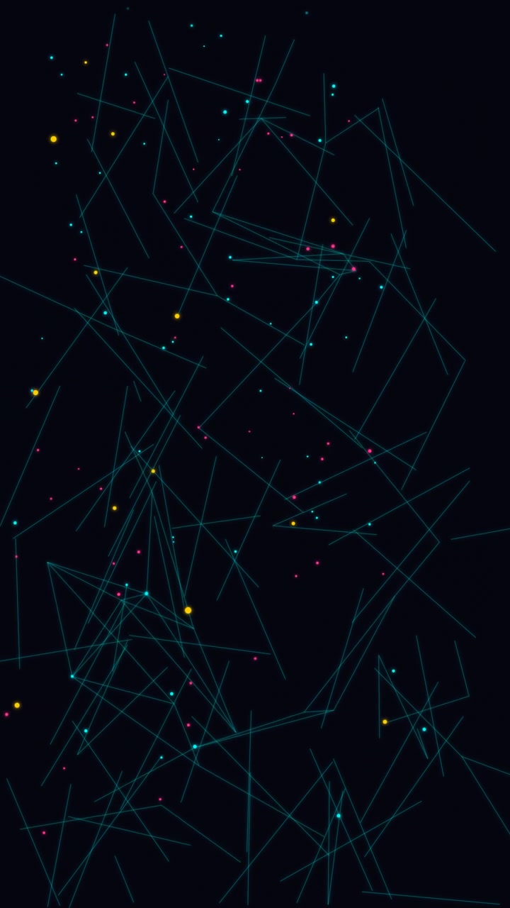 Abstract Digital Network Animation with Moving Dots and Connecting Lines