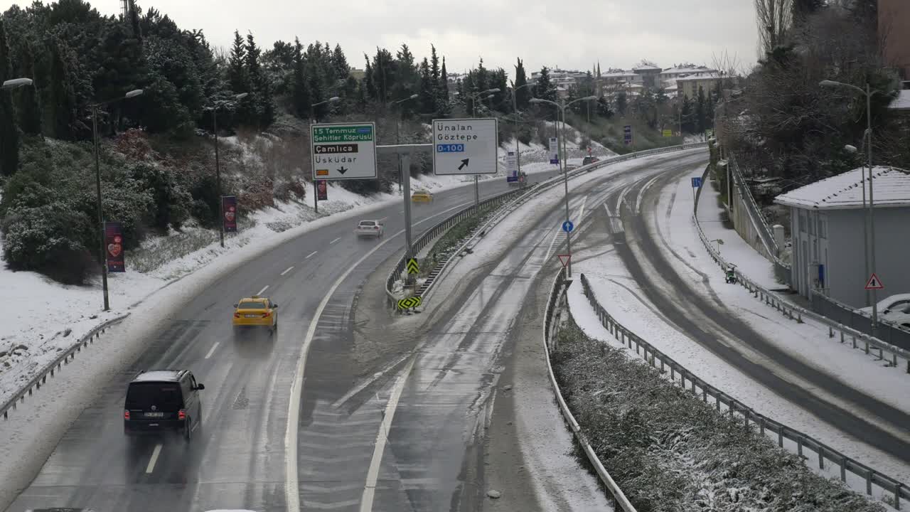 도시 의 눈 인 고속도로
