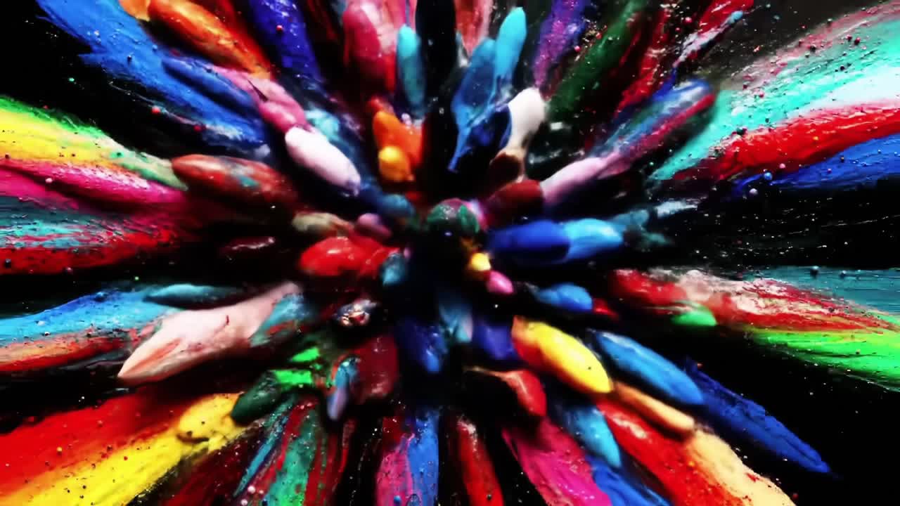 Dynamic Explosion of Vibrant Colors Captured in Stunning Detail - A Mesmerizing Display of Artistic Creativity and Motion in Every Frame
