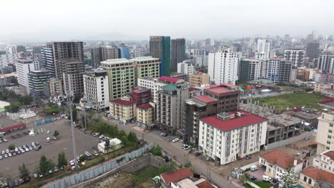 bole - district of addis ababa in ethiopia - drone shot