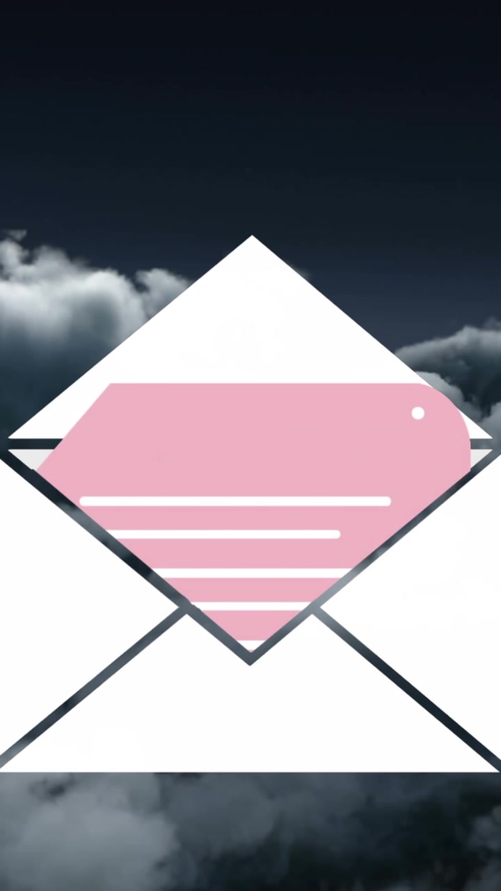 Animazione di icona email sopra nuvole