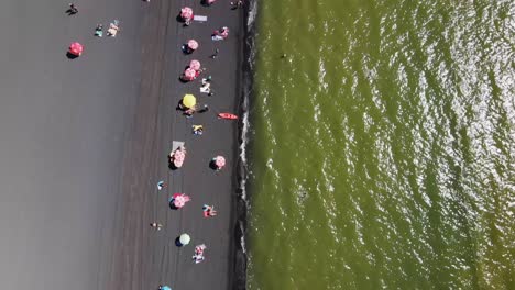aerial shot of villarica lake