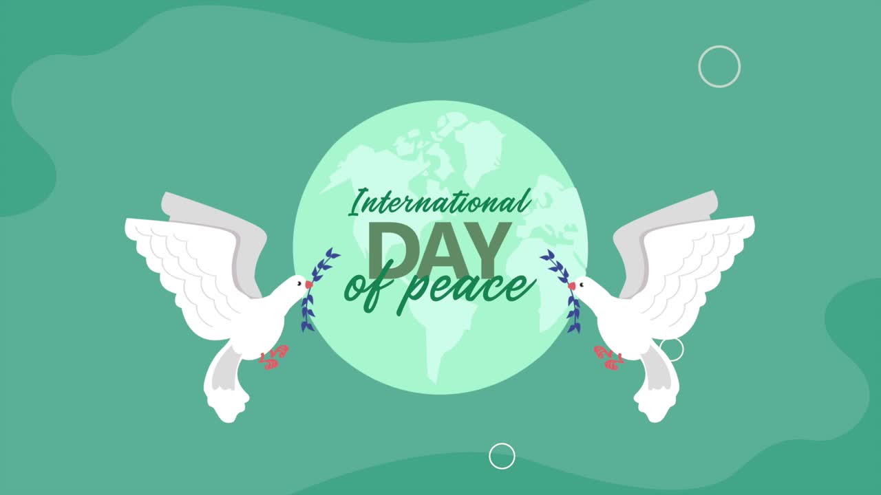 international day of peace lettering with earth planet