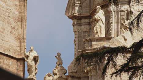 statues at the valencia cathedral in spain