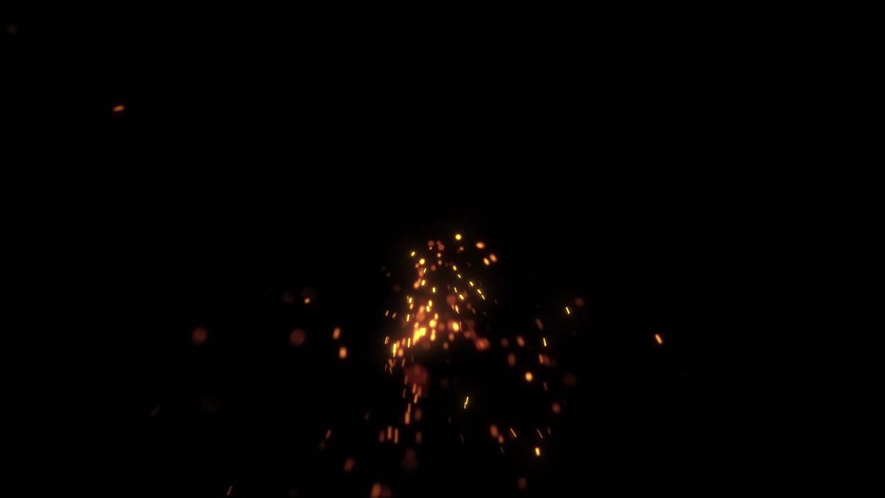 Explosão Dinâmica de Faíscas Flamejantes Contra Fundo Preto