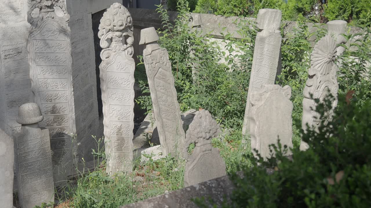 Ancient Cemetery with Ornate Tombstones