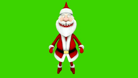 el baile de un alegre santa claus. el concepto de navidad. animación en bucle frente a la pantalla verde.