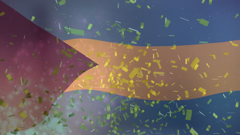 animación de confeti sobre la bandera de las bahamas