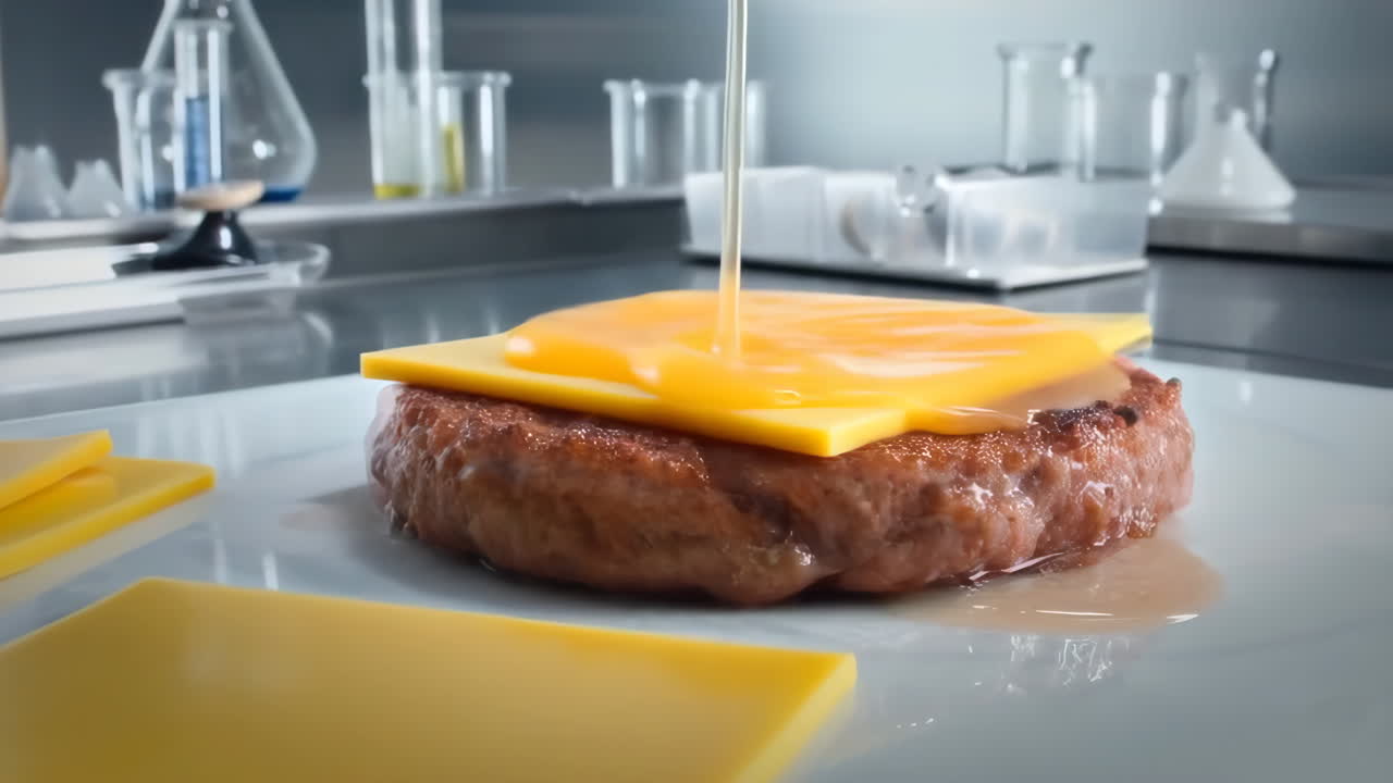 Melting Cheese on a Patty in a Lab Setting