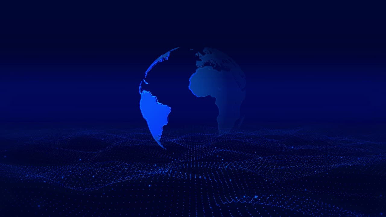 Global connection network world map digital futuristic hi tech communication technology background